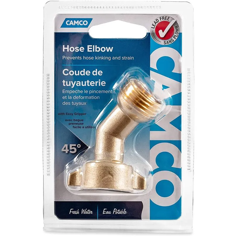 Hose Elbow, 45 Deg w/Gripper